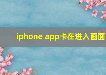 iphone app卡在进入画面